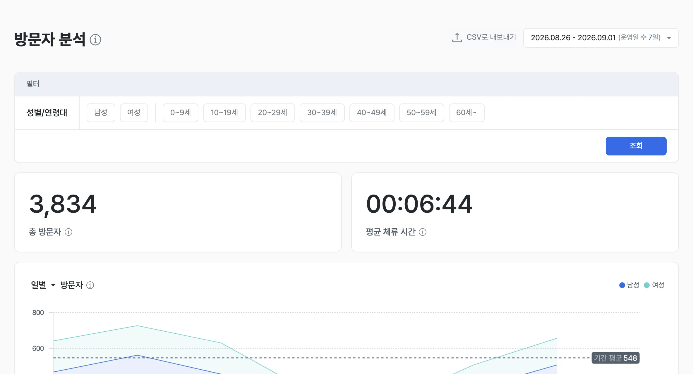 상단 내비게이션 바의 날짜 버튼