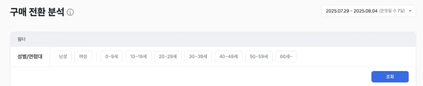 전환율 측정 화면
