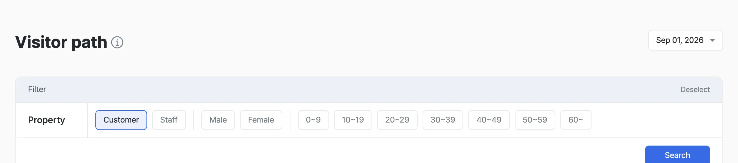 Detailed path after selecting a visitor