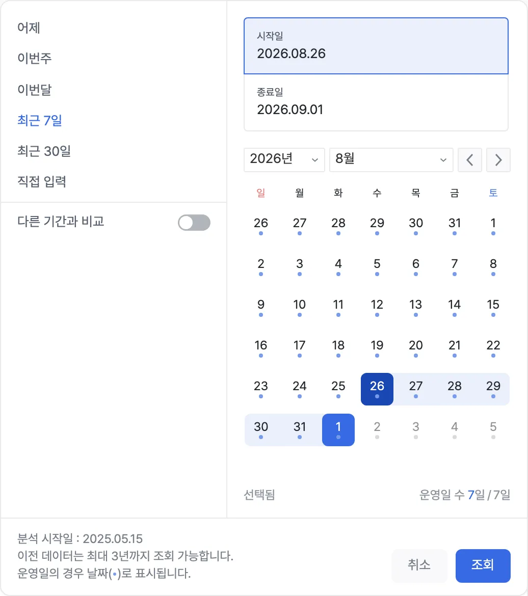 시작일·종료일 입력란