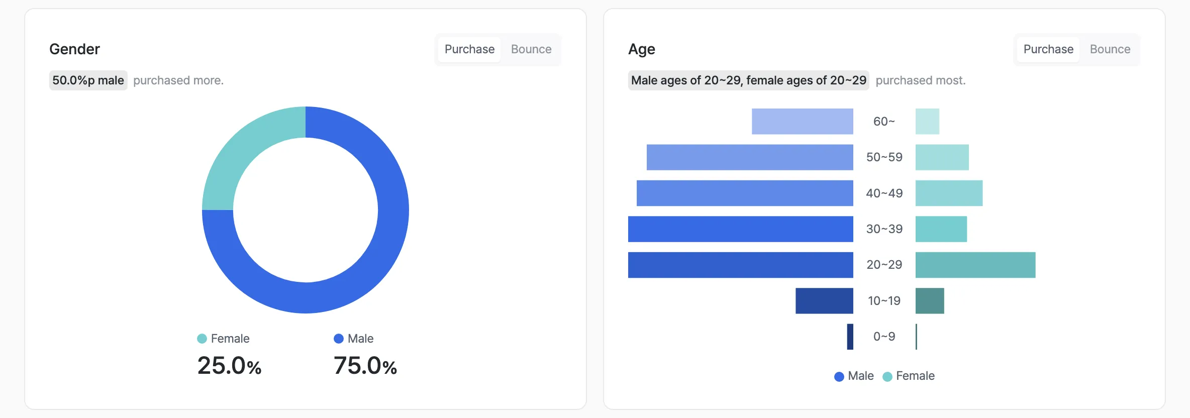 Segment conversion analysis view