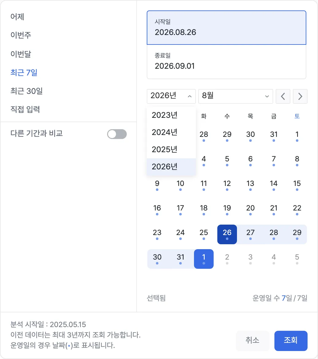 연도 드롭다운