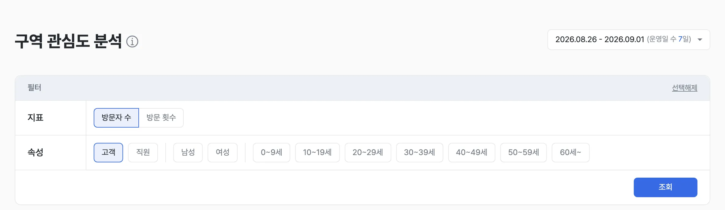 구역 관심도 분석 화면 8